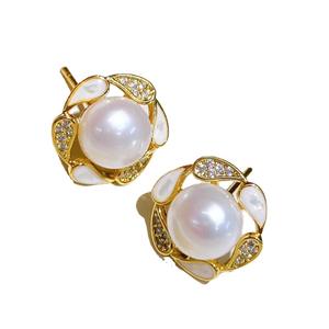 Boucles d'oreilles en perles d'eau douce de grande taille, perles Mantou, rondes et plates, bijoux élégants et délicats, accessoire de déclaration - Product Image 5