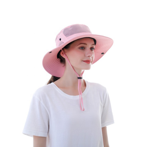 Breathable Mesh Fishing Hat Adjustable Outdoor Bucket Hat Lightweight Summer <b>Sun</b> <b>Shade</b> Hat For Hiking Camping River And Beach - Product Image 1