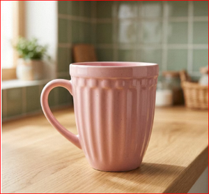 Mug en céramique rose côtelé, tasse à café mate, tasse à thé et caféine pour la maison, le café ou comme cadeau - Product Image 4