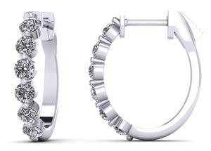 Modernos Pendientes de Aro Ovalados Elegantes con Certificación IGI y GAI, Diamante Cultivado en Laboratorio de 1/2 Quilate, Pendientes de Aro Huggie de Oro Puro de 14k - Product Image 3