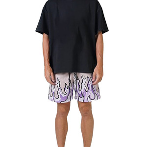 Custom Purple Flame Mesh Basketball Shorts Gradient Fire Print <b>Athletic</b> Gym Shorts Quick Dry Unisex Sportswear - Product Image 1