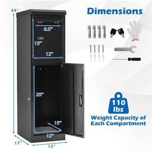 Cassetta Postale in Acciaio Zincato a Doppio Scomparto con Serratura a Codice e Chiave, per Consegna Pacchi, Uso Esterno - Product Image 5