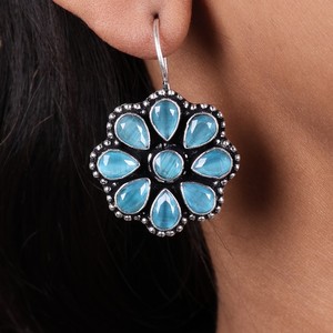 ต่างหูห่วงทรงหยดน้ำสีแดงลายดอกไม้สไตล์โบฮีเมียนประดับเพทายเงินชุบทองเหลือง |   เครื่องประดับวินเทจสำหรับงานปาร์ตี้ ของขวัญสำหรับ - Product Image 6