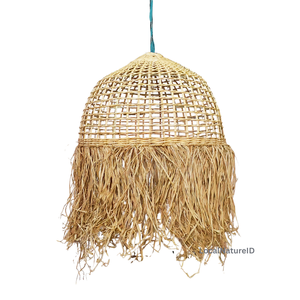 โคมไฟหวายสานทรงระฆัง  ฝาครอบโคมไฟหญ้าธรรมชาติ  สำหรับตกแต่งบ้าน - Product Image 1