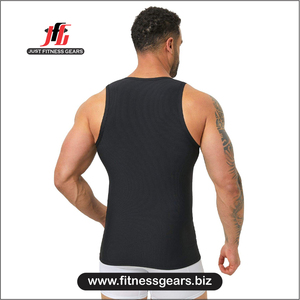 Mens Seamless Shapewear <b>Singlet</b> Ribbed Gym Stringer Fitness <b>Running</b> Shirt Tight Men Tank Top - Product Image 2