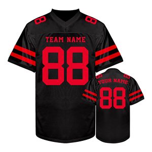 Maillot de football américain personnalisé style universitaire en mélange polyester-spandex avec logo brodé, respirant et à séchage rapide – Fournisseur en gros - Product Image 1