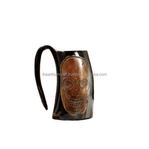 แก้วลายควายแบบอเมริกันทำด้วยมือแบบชาวอาเกตแก้วแบบไวกิ้งรูปเขาสัตว์ในสไตล์การเดินเรืองานฝีมือตามธรรมชาติ - Product Image 1