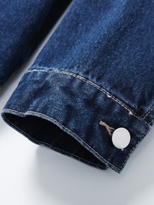 Men's Vintage Patchwork Button Denim <b>Jacket</b> Acid Wash Retro Style Formal Casual Streetwear Winter Turn-down Collar Button Front - Product Image 3