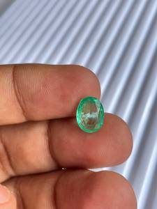 Émeraude naturelle ovale, pierre précieuse verte, pour la fabrication de bagues, pendentifs et bijoux, idéale comme cadeau - Product Image 6