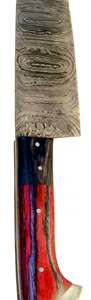 Cuchillo de Cocina de Acero Damasco Raindrop Forjado a Mano DIY OEM Iron Crown Forge con Mango de Pakkawood Rojo y Negro, Cuchillo Japonés para Rebanar - Product Image 4