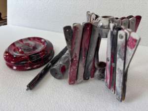 Plateau de table carré en bois marbré de qualité supérieure, avec incrustation artisanale, surface de luxe pour travaux d'aiguille, vente en gros - Product Image 2