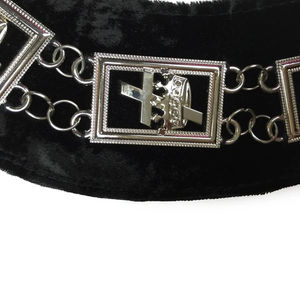 Collares de Cadena Daughters of Sphinx Chapados en Oro sobre Terciopelo Negro, Collares de Cadena Masónicos del Arco Real para Ex Alto Sacerdote, Personalizados - Product Image 3