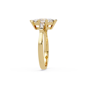Custom 14K Pure Gold IGI Certified 1.00 ct Marquise Cut Lab Grown Diamond Tapered Baguette Engagement Ring Wedding Ring Gifts - Product Image 4