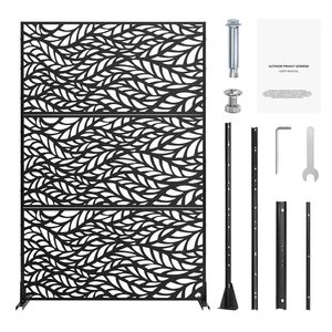 Schermo Divisorio per Esterni in Metallo da 119,4 cm L x 182,9 cm H, Taglio Laser, 3 Pannelli Decorativi Autoportanti - Product Image 1