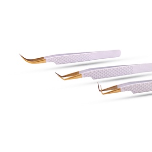 Kit de pinces à cils en acier inoxydable haute élasticité pour la création de beauté, ensemble d'emballage artisanal, utilisable par des experts - Product Image 2