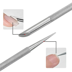 Pousse-cuticules double tête en acier inoxydable pour pédicure et manucure, outil de nettoyage des peaux mortes - Product Image 5