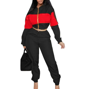 Conjunto Deportivo para Mujer con Bloques de Color, Cierre Frontal con Cremallera, Estilo Deportivo, Corte Regular, Bolsillos Laterales, Poliéster Transpirable - Product Image 2