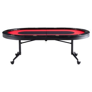 Tavolo da Poker Portatile Pieghevole per 10 Giocatori, Stile Classico Moderno, Bordi Imbottiti, Portabicchieri in Acciaio Inox, Texas Holdem Blackjack - Product Image 1