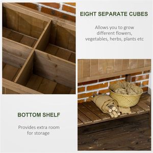 Fioriera rialzata con tettoia e vano portaoggetti, pezzo singolo - Product Image 4