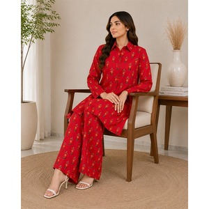 Ensemble élégant 2 pièces en coton violet brodé pour femme avec dupatta, idéal pour les occasions festives - Product Image 4