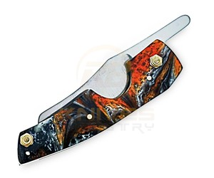 Cortador de Cigarros Hecho a Mano con Mango de Resina – Cuchillo Plegable para Cigarros de Acero Inoxidable de Primera Calidad - Product Image 5