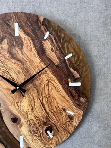 Resin <b>Wall</b> <b>Clock</b> With Wooden Accents and Vintage Design & Perfect for Travel-inspired <b>Decor</b> at Very Good Cost - Product Image 2