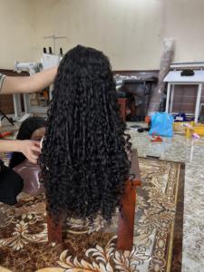 Perruques vietnamiennes brutes en cheveux humains, boucles lâches, perruques à dentelle frontale en cheveux humains, vente en gros, perruques à dentelle HD sans colle pour femmes noires - Product Image 6