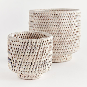 Articles de décoration de jardin, pot en rotin pour plantes d'intérieur et d'extérieur, pots à fleurs artisanaux. - Product Image 1