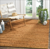 Premium 0.75-inch Thick Woven Jute Floor Runner MORE Eco-Friendly Rustic Orange Solid Home Farmhouse Style Medium Pile Chunky