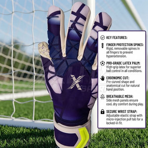 Vente directe d'usine, gants de gardien de but en latex respirant, antidérapants, fermeture à boucle, entraînement de football, match - Product Image 6