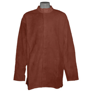 เสื้อแจ็คเก็ตหนังวัวสีขาวสำหรับงานเชื่อม ได้รับมาตรฐาน CE หนา 11 ออนซ์ อุปกรณ์ป้องกันส่วนบุคคล ป้องกันความร้อน ไฟ และประกายไฟ ป้องกันมือและแขน - Product Image 3