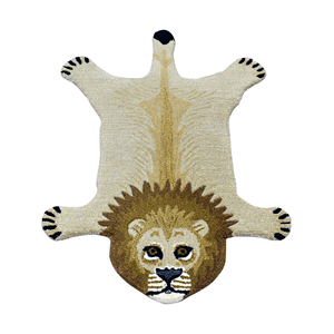 Tapis moderne en laine tufté à la main, en forme de lion, motif animalier, silhouette de peau de roi de la jungle, tapis d'appoint doux 3D grand format - Product Image 4