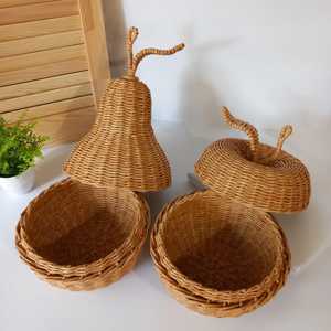 Ensemble de paniers en osier bohème faits main au Vietnam, en rotin naturel, pour chambre d'enfant, rangement et décoration, fabricant - Product Image 3