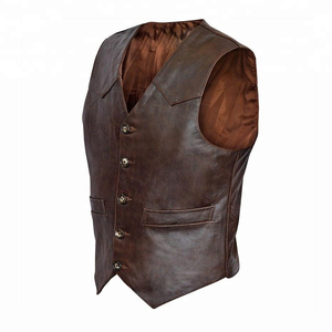 เสื้อกั๊กหนังแท้สำหรับผู้ชาย - Product Image 5