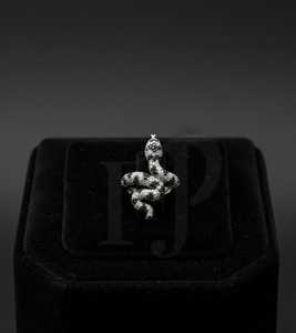 925 Sterling <b>Silver</b> Snake <b>Ring</b> Iced Out Hip Hop Statement <b>Ring</b> 10K 14K Gold Finish CZ Diamond Rapper Jewelry for <b>Men</b> - Product Image 4