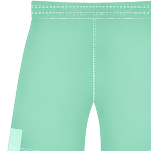 Shorts de rugby vert menthe et blanc, taille élastique avec cordon de serrage, uniforme d'équipe géométrique, personnalisable, respirant, pour l'entraînement et le sport - Product Image 4