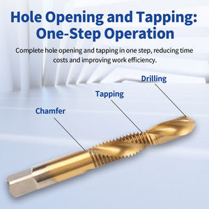 Broca y Macho Combinados HSS, Broca de Roscado Compuesta con Ranura Espiral y Recubrimiento de TiN, Herramienta de Roscado M3 M6 M8 M10 M12 - Product Image 3