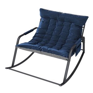 Comoda Sedia a Dondolo per Tutte le Stagioni con Cuscini e Braccioli, Rivestimento Interno in Cotone Traspirante - Product Image 3