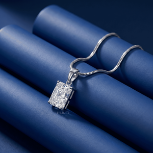 Colgante de diamante cultivado en laboratorio, corte radiante, collar solitario, elegante, joyería fina para mujer, colgante minimalista, regalo, colgante moderno - Product Image 5