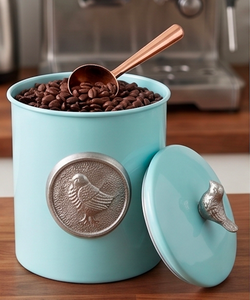 Juego de Recipientes Metálicos Azul Pastel con Tapa Decorativa, Elegante Organizador de Cocina para Té, Café, Azúcar y Almacenamiento en Despensa - Product Image 2