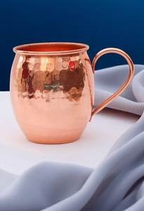 Juego de tazas de cobre para servir, diseño de horizonte urbano, tazas para bebidas hechas a mano, tazas premium para cócteles, acabado duradero - Product Image 3