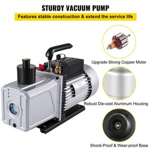 Pompa per vuoto HVAC da 12CFM 1 HP per aria condizionata 110V 5PA Ultimate a palette rotative - Product Image 3