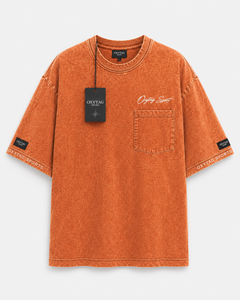 เสื้อยืดโอเวอร์ไซส์ลายกราฟิกสีส้มวินเทจสำหรับผู้ชาย สไตล์สตรีทแวร์ พิมพ์ลายแมงป่อง ผ้าฝ้าย ใส่สบายๆ ในฤดูร้อน เสื้อยืดลำลองสำหรับทุกเพศ - Product Image 4