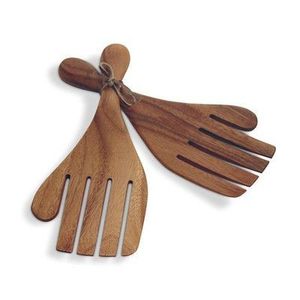 Sustainable Wooden Salad Mixer for Eco Kitchens Smooth <b>Edge</b> Wooden Salad Hand Mixer - Product Image 3