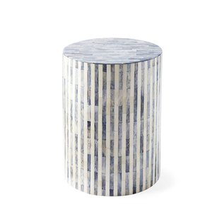 Tabourets cylindriques incrustés de coquillages, mosaïque de nacre naturelle, table de chevet pour la décoration intérieure. - Product Image 3
