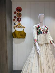 Pure Jute Khadi Cotton Lehenga Choli With 6 Meter Flare Kali Pattern Layer Skirt Designer <b>Jacket</b> Blouse Ethnic <b>Wedding</b> Wear - Product Image 4
