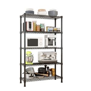 Black 5-Layer Plastic Coated <b>Iron</b> Shelf 180*90*35mm Storage Rack & Shelving Unit - Product Image 3