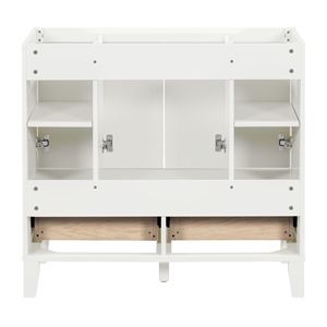 Mueble de Baño Independiente de 36 Pulgadas con Encimera, Estructura de Madera Sólida, Gabinete de Almacenamiento y 4 Cajones con Cierre Suave - Product Image 6