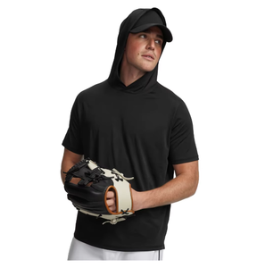 Wholesale <b>Men's</b> <b>Short</b> <b>Sleeve</b> <b>Hoodie</b> Custom Logo Athletic Training Top Lightweight Performance Gym Baseball Sportswear Supplier - Product Image 3