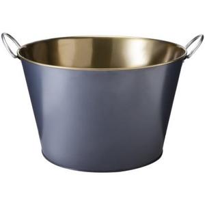 Vente en gros de pots à fleurs en métal de luxe personnalisés avec bordure dorée, grand pot à fleurs en fer, vase à fleurs en métal, conteneur de jardin avec poignées - Product Image 1